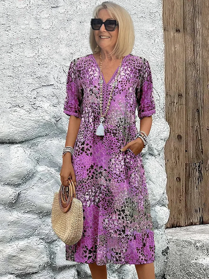 Relaxed Fit Floral Pattern Dress for Women