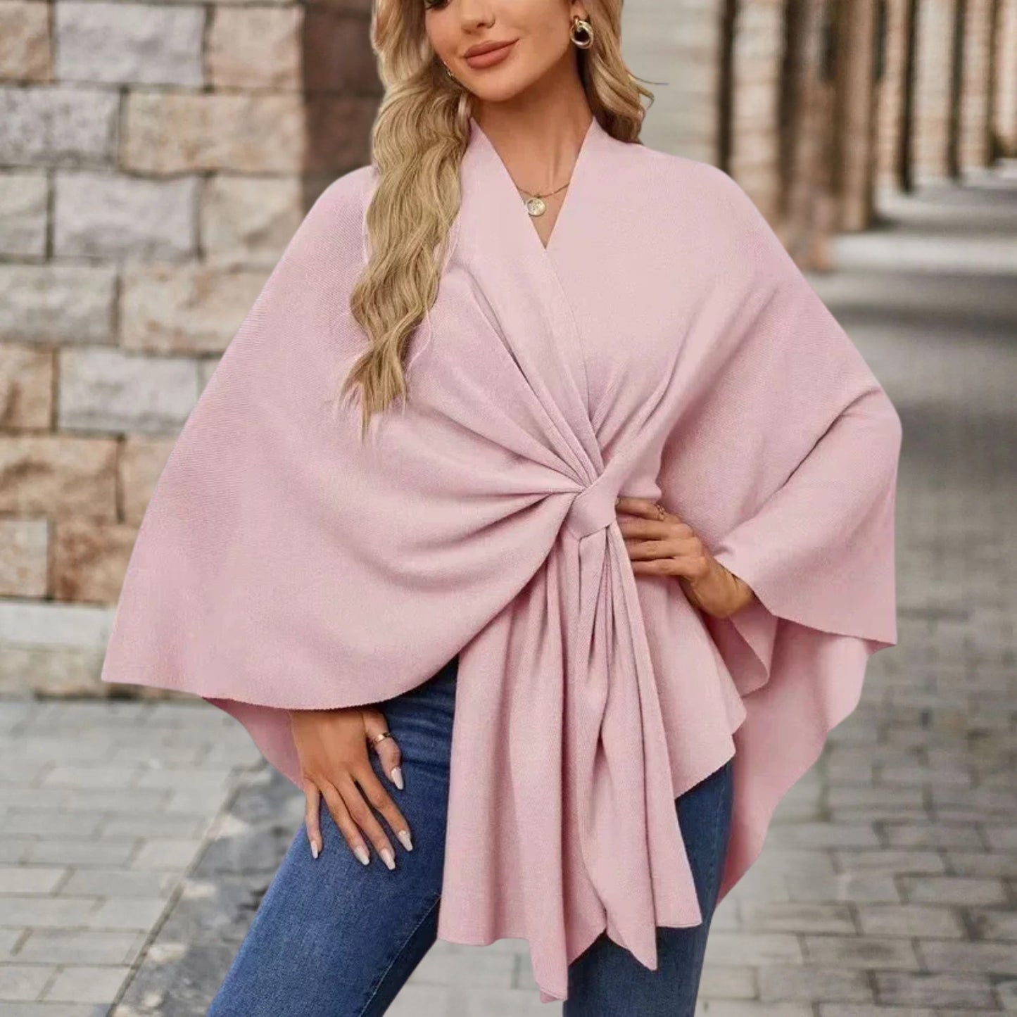 Top with Draped Knot Detail and Flowing Fit for Women