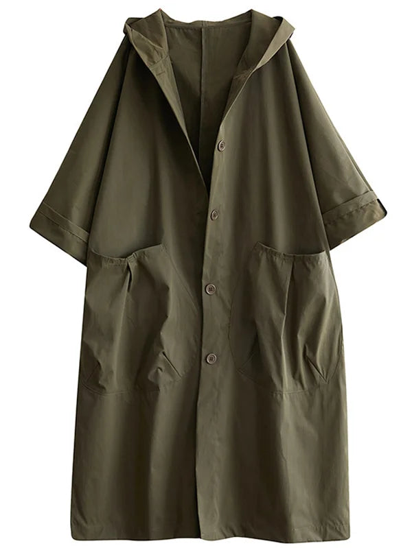 Oversized Coat with Hood and Pockets
