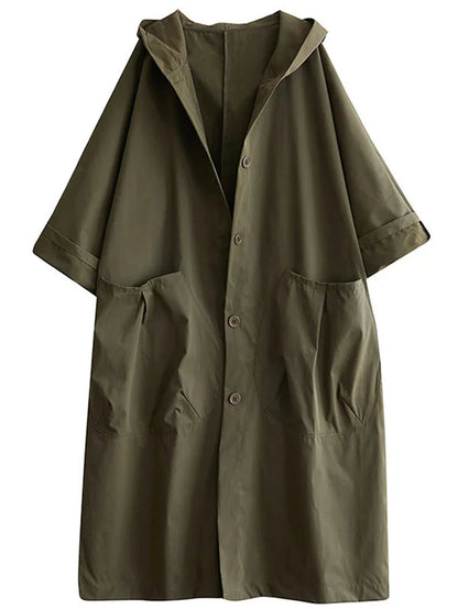 Oversized Coat with Hood and Pockets