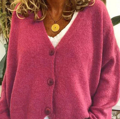 V-Neck Button Cardigan for Women