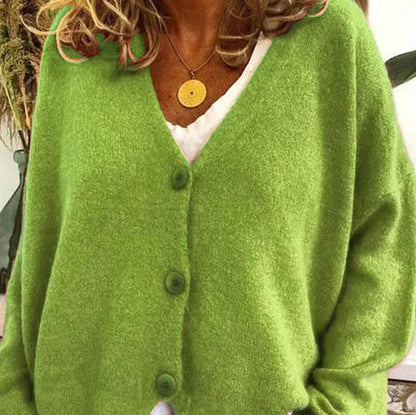 V-Neck Button Cardigan for Women
