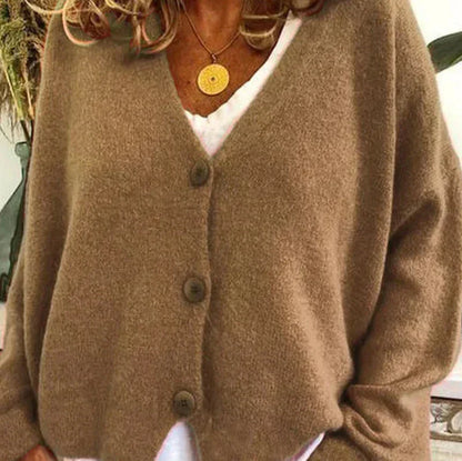 V-Neck Button Cardigan for Women