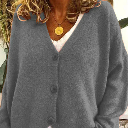 V-Neck Button Cardigan for Women