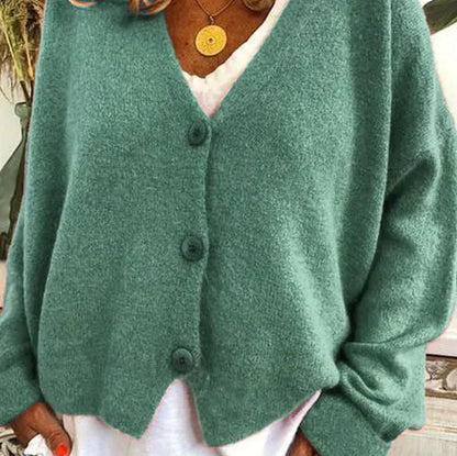 V-Neck Button Cardigan for Women