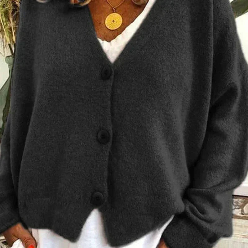 V-Neck Button Cardigan for Women
