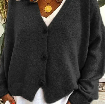 V-Neck Button Cardigan for Women
