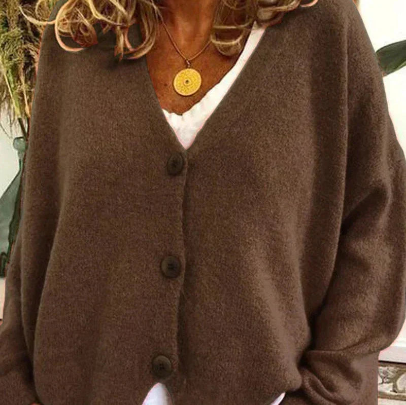 V-Neck Button Cardigan for Women