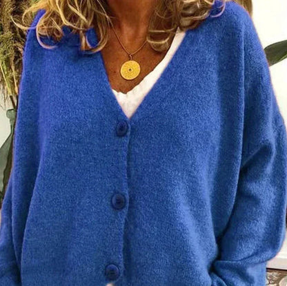 V-Neck Button Cardigan for Women