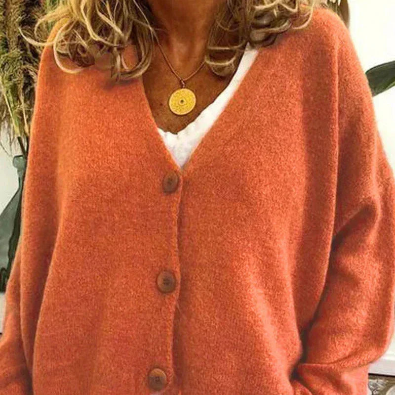 V-Neck Button Cardigan for Women