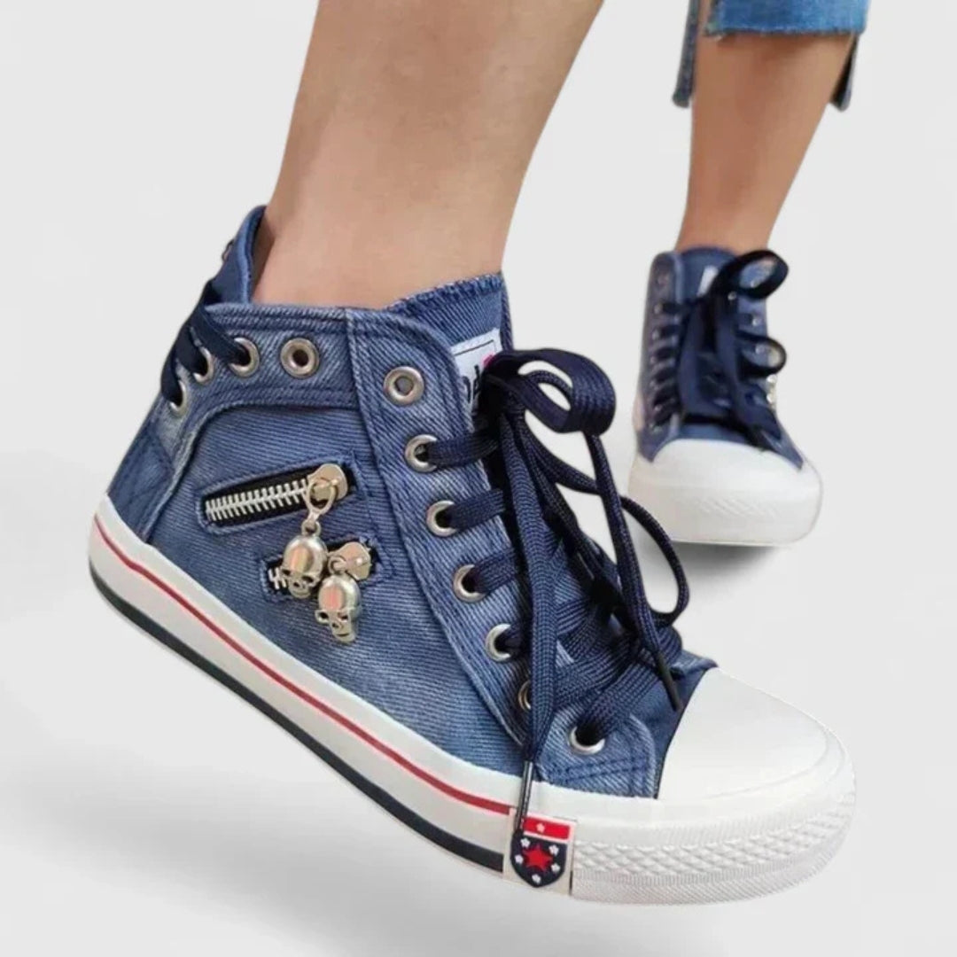 Denim High Top Sneakers for Women