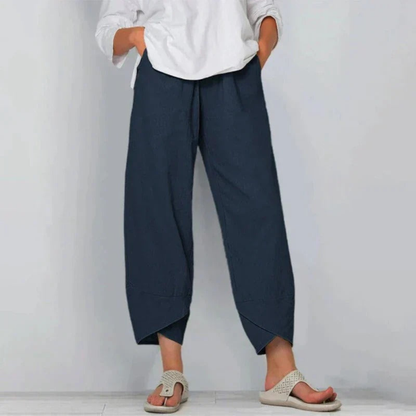 Casual Cropped Pants with Wide Legs for Women