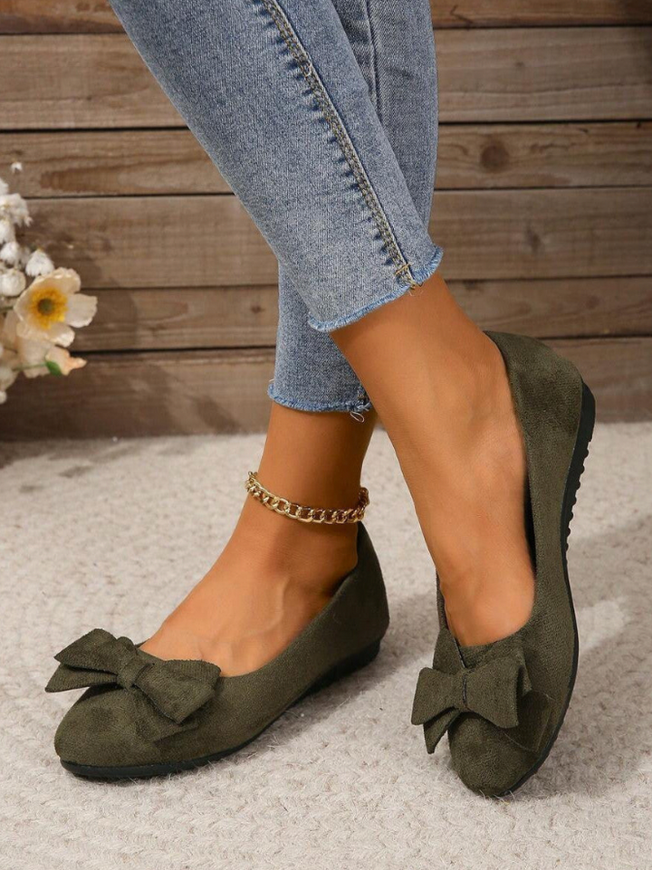 Slip-On Shoes with Bow Accent for Women