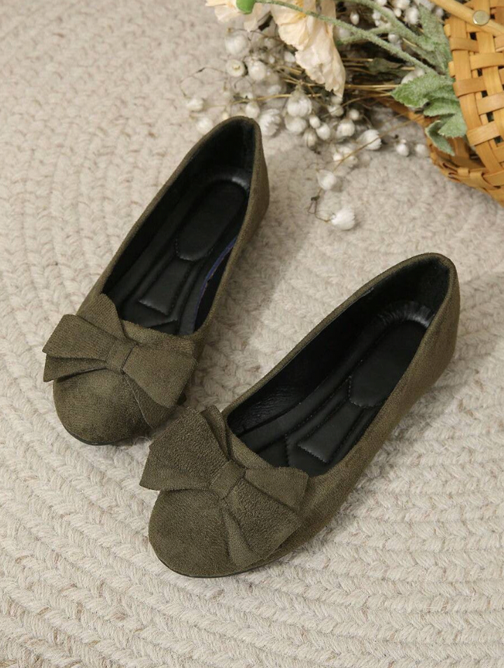 Slip-On Shoes with Bow Accent for Women