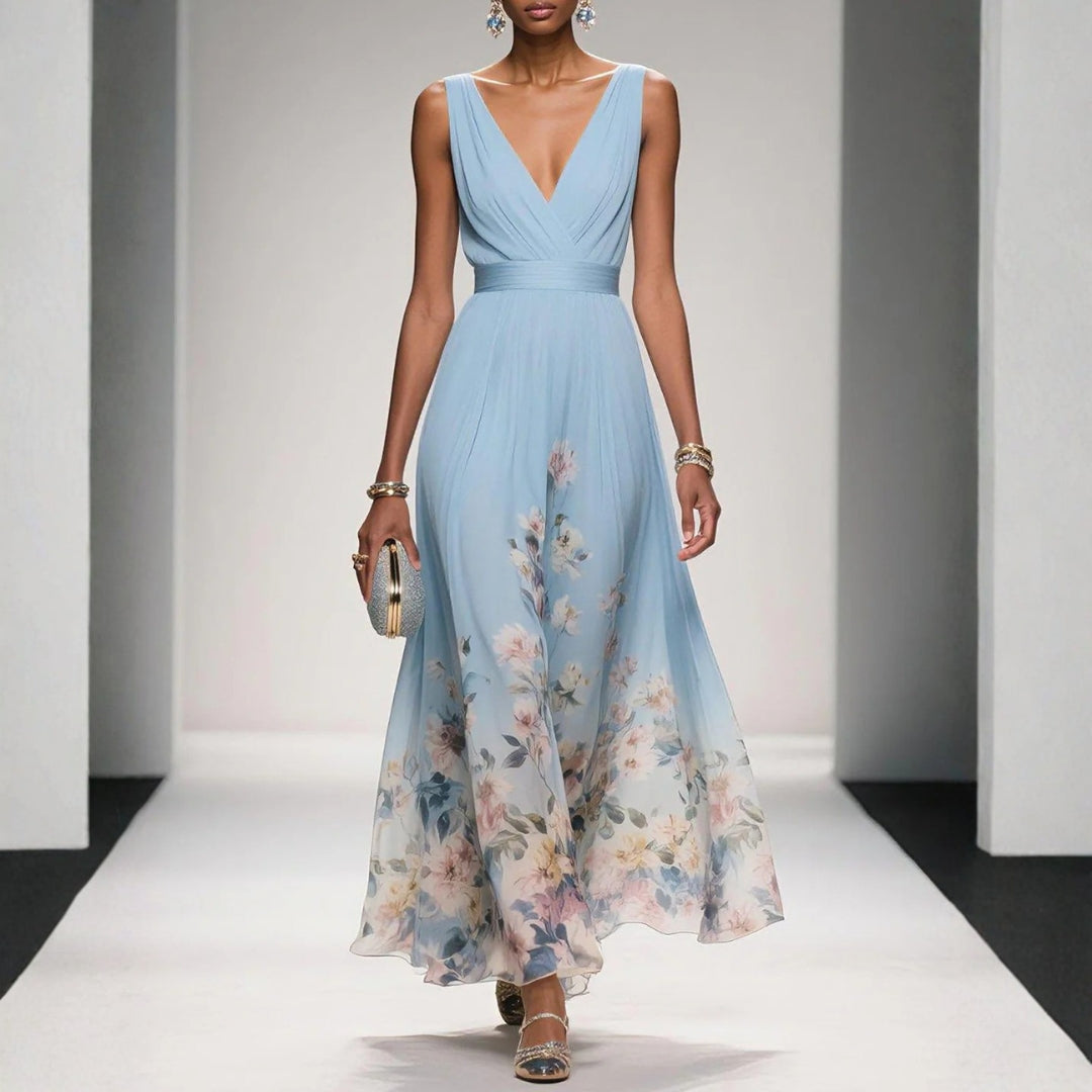 Dress with Floral Print for Wedding Guests for Women
