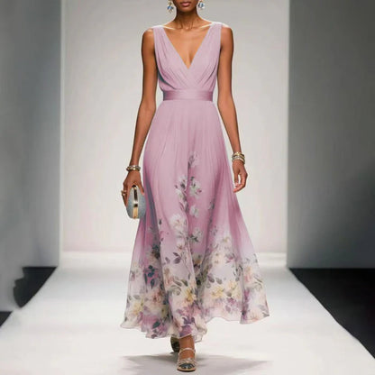 Dress with Floral Print for Wedding Guests for Women