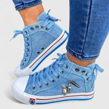 Denim High Top Sneakers for Women