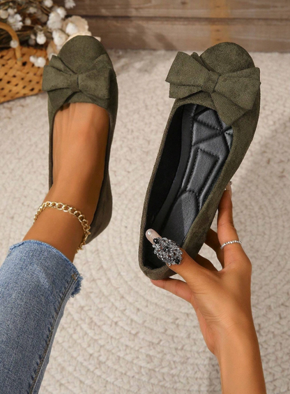 Slip-On Shoes with Bow Accent for Women
