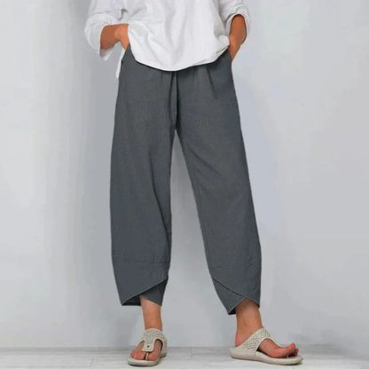 Casual Cropped Pants with Wide Legs for Women