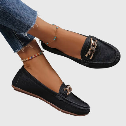 Slip-On Loafers with Chain Detail for Women