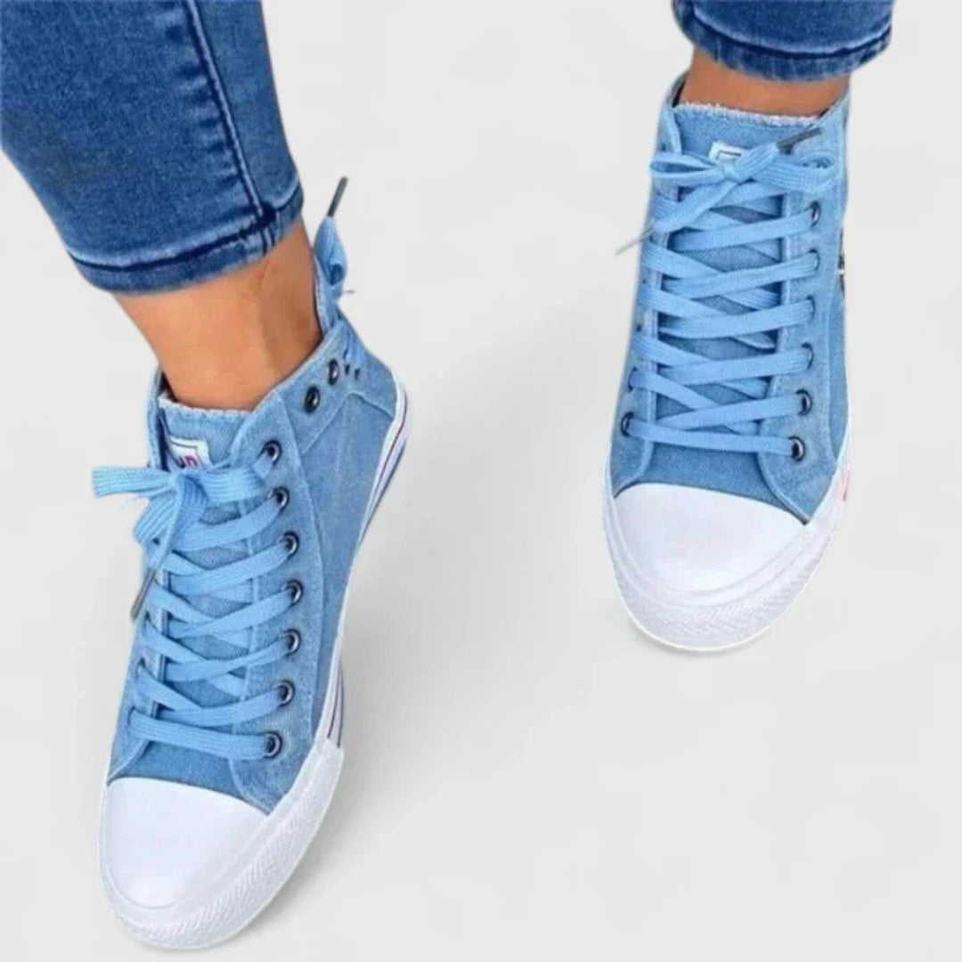 Denim High Top Sneakers for Women