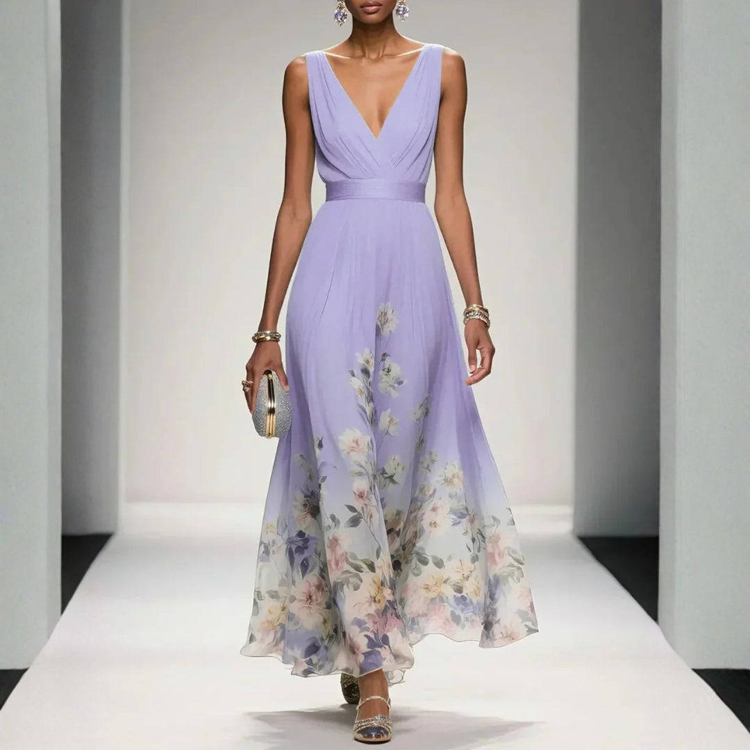 Dress with Floral Print for Wedding Guests for Women
