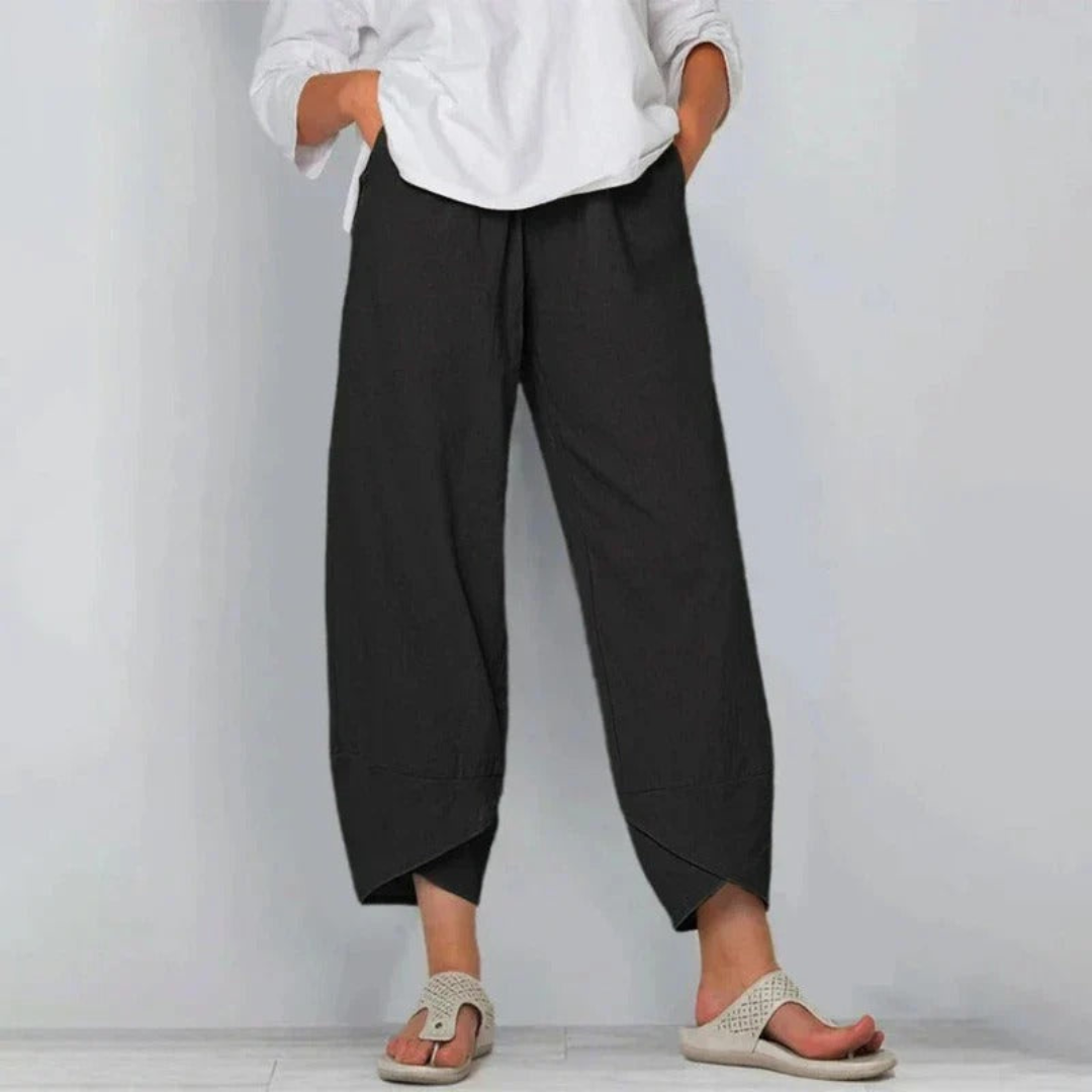 Casual Cropped Pants with Wide Legs for Women
