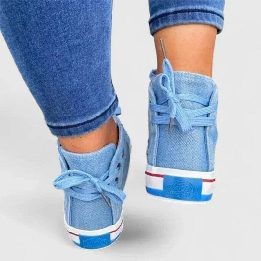 Denim High Top Sneakers for Women