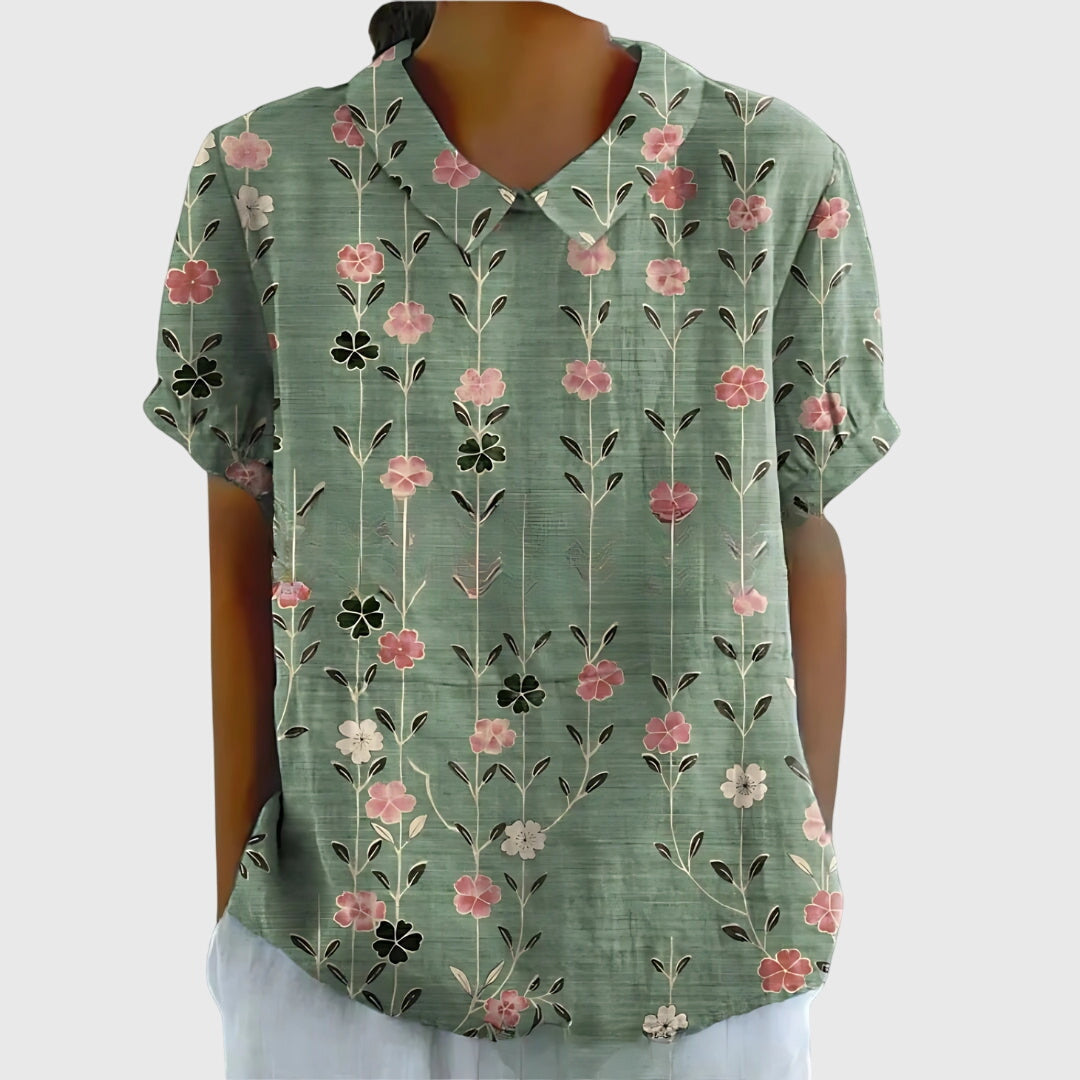 Floral Print in Green / XL