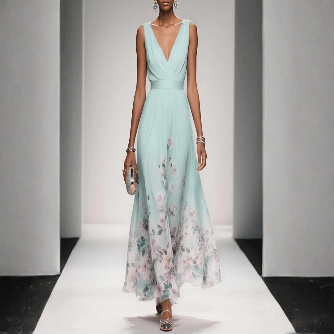 Dress with Floral Print for Wedding Guests for Women