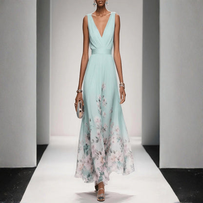 Dress with Floral Print for Wedding Guests for Women