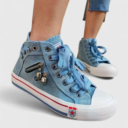 Denim High Top Sneakers for Women