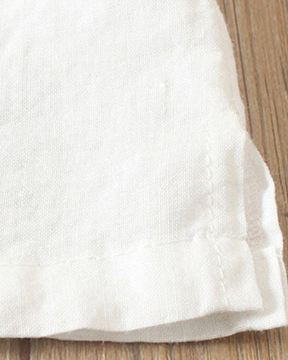Casual Linen Blouse with Button Details for Women