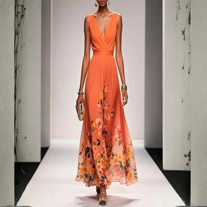 Dress with Floral Print for Wedding Guests for Women
