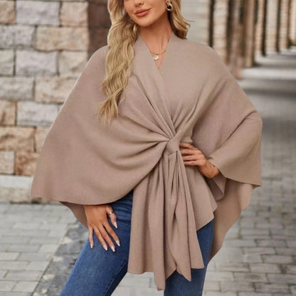Top with Draped Knot Detail and Flowing Fit for Women