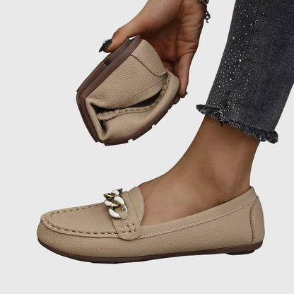 Slip-On Loafers with Chain Detail for Women