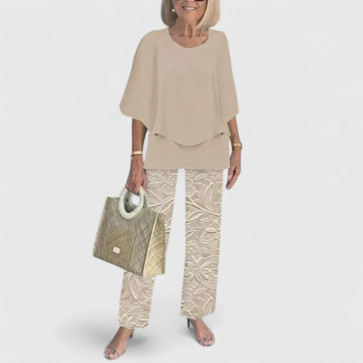 Printed Two-Piece Pants Set for Women