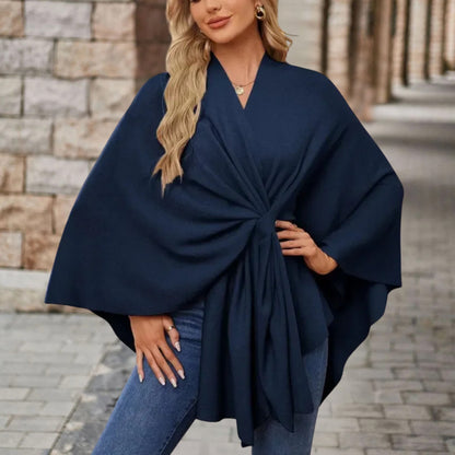 Top with Draped Knot Detail and Flowing Fit for Women