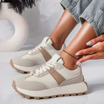 Lace-Up Sneakers with Chunky Sole for Women