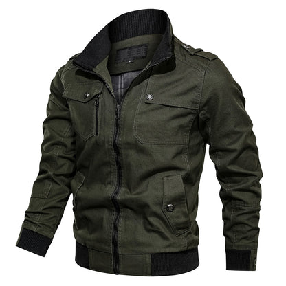 Bomber Jacket with Multiple Pockets for Men