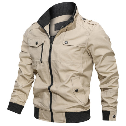 Bomber Jacket with Multiple Pockets for Men