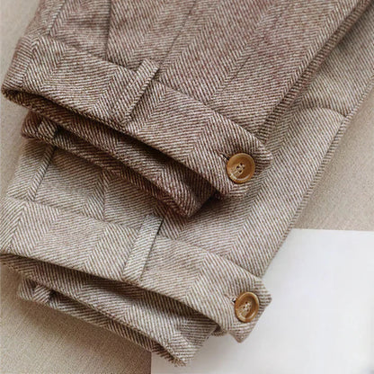 Vintage Pleated Classic High-Waisted Trousers for Men