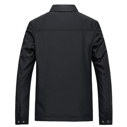 Minimalist Zipper Front Casual Jacket for Men