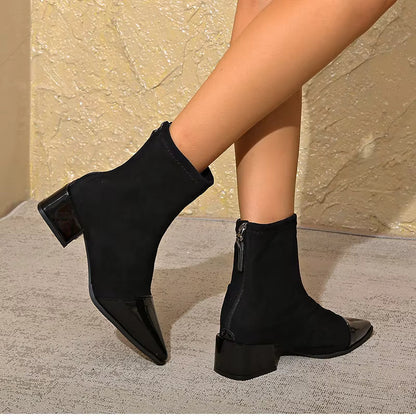 Winter Ankle Boots with Block Heel for Women