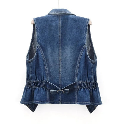Casual Denim Vest without Sleeves for Women
