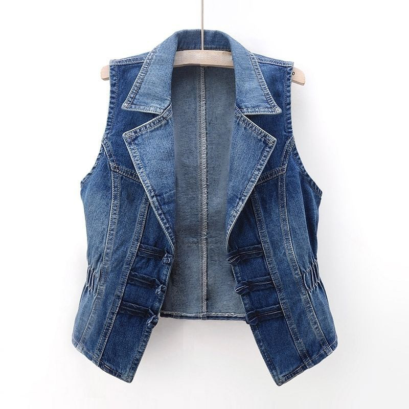Casual Denim Vest without Sleeves for Women