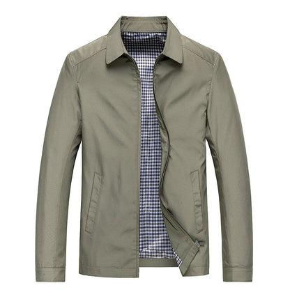 Minimalist Zipper Front Casual Jacket for Men