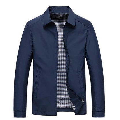 Minimalist Zipper Front Casual Jacket for Men