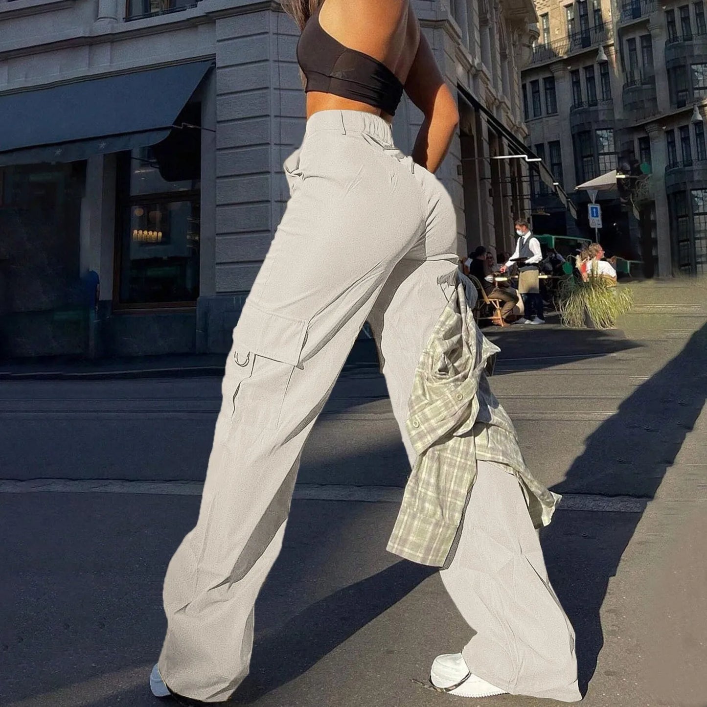 High-Waisted Street Cargo Pants for Women