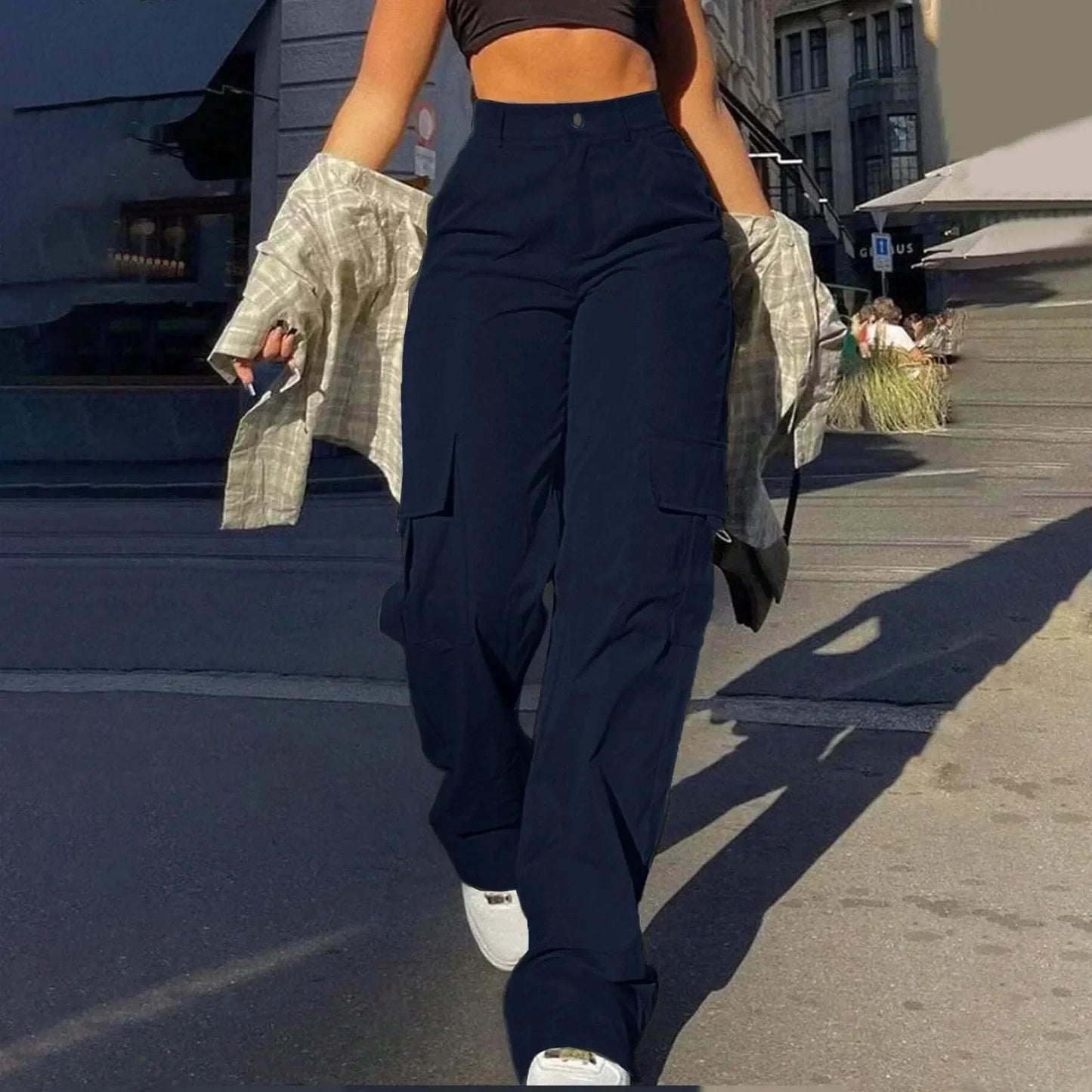 High-Waisted Street Cargo Pants for Women